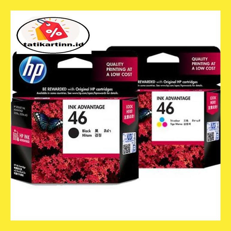 

740Dpppt Paket Tinta Hp 46 Black + Colour Original 8D6Mpt0P