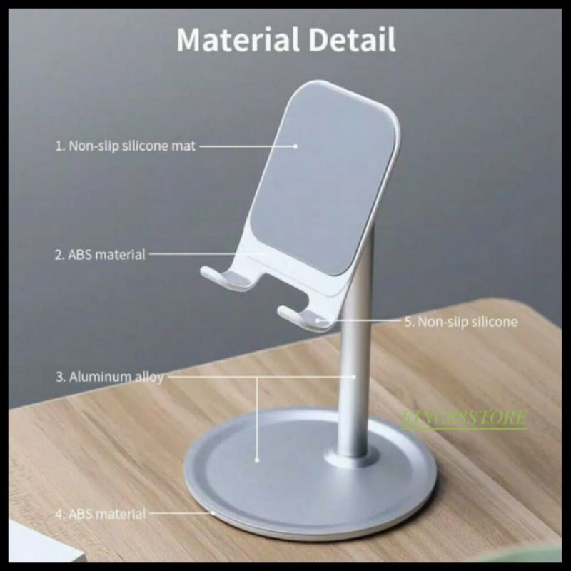 G2 METAL TABLE PHONE STAND HP DUDUKAN PHONE DAN TABLET FOLDING LIFTABLE