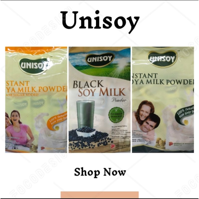 

Unisoy / Instant Soya Milk / Black Soy Milk / No Cane Sugar Added / 240 gr / 256 gr