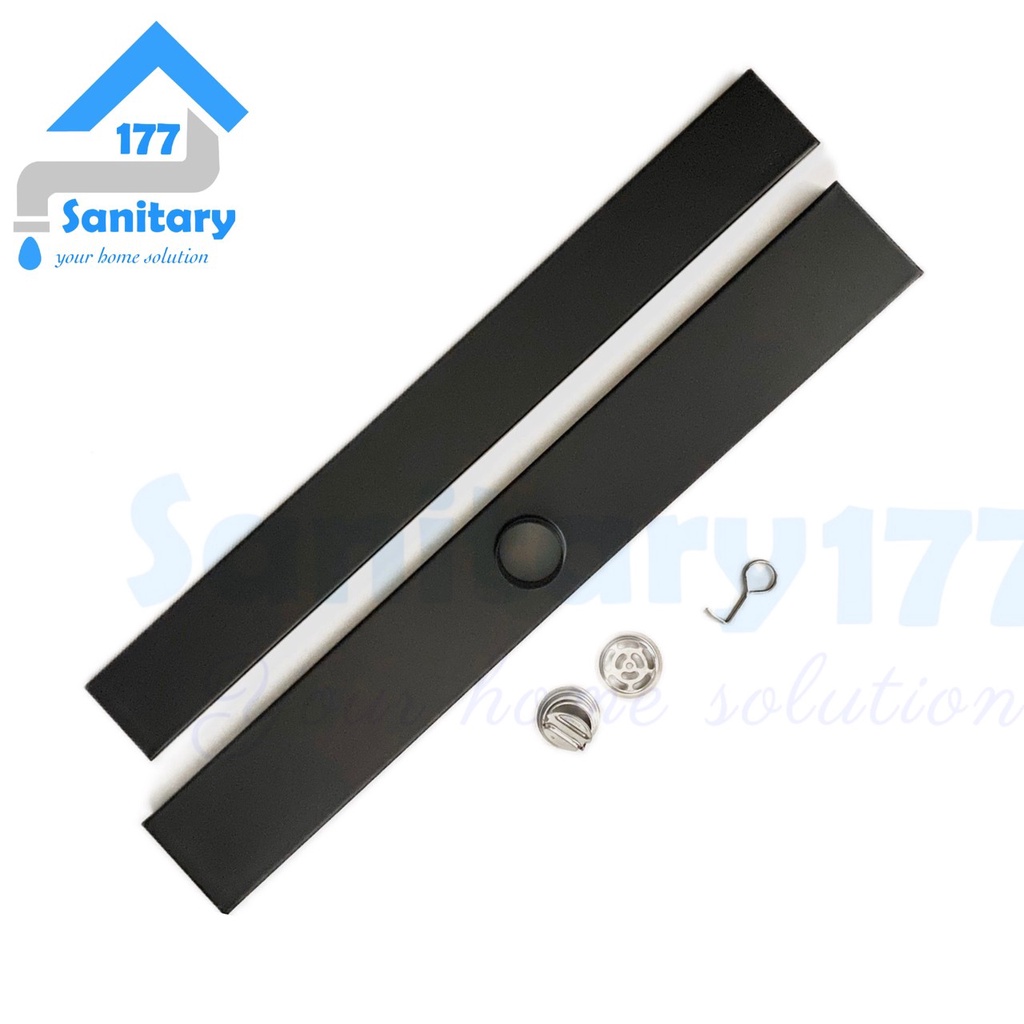 Saringan got panjang 60cm stainless 304 HITAM Tebal T96- Floor Drain sus304 smart Tile Drain long black minimalis stenlis/B1