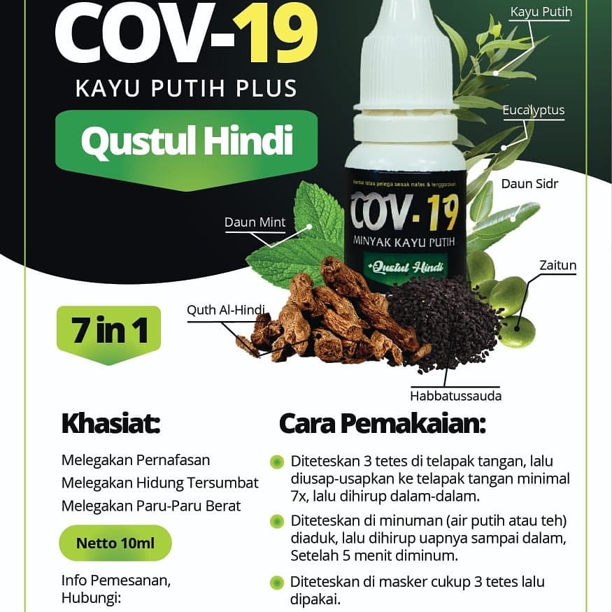 KAYU PUTIH PLUS Herbal Tetes Obat Gangguan Paru-Paru, Sesak Nafas, Batuk, Influenza Ampuh ASJ