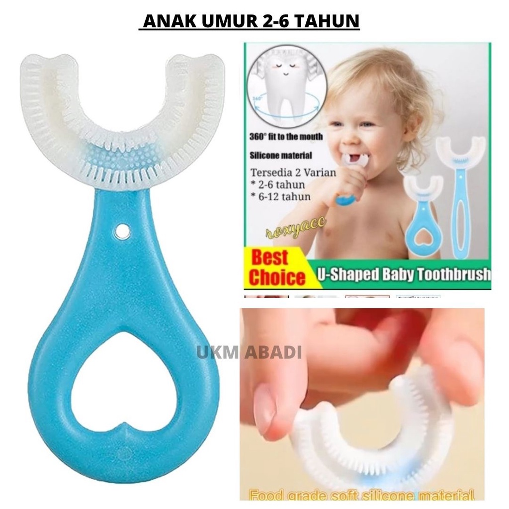 Sikat Gigi  Bayi Dan Anak Unik Model U Bahan Lembut Silikon Training Toothbrush 118129