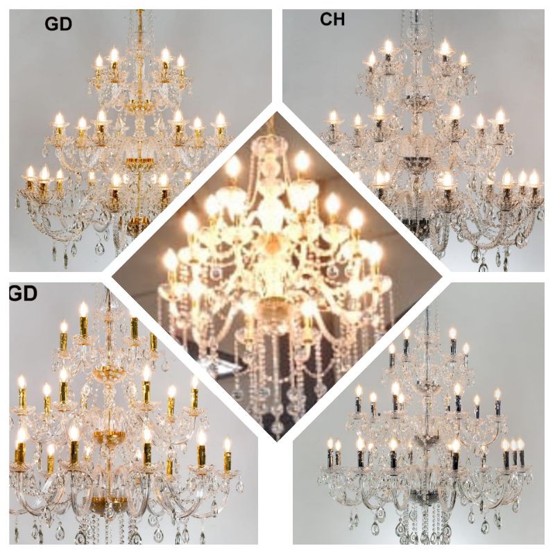 Lampu Gantung Kristal 3 Tingkat 3 Model