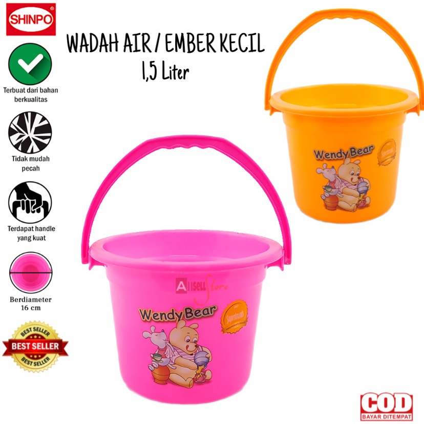 ( BISA COD ) PROMO SHINPO SIP-105 WADAH AIR / EMBER KECIL 1.5 LITER EMBER DELUXE DENGAN HANDLE TIDAK MUDAH PECAH / EMBER MURAH / EMBER KUAT / EMBER MANDI