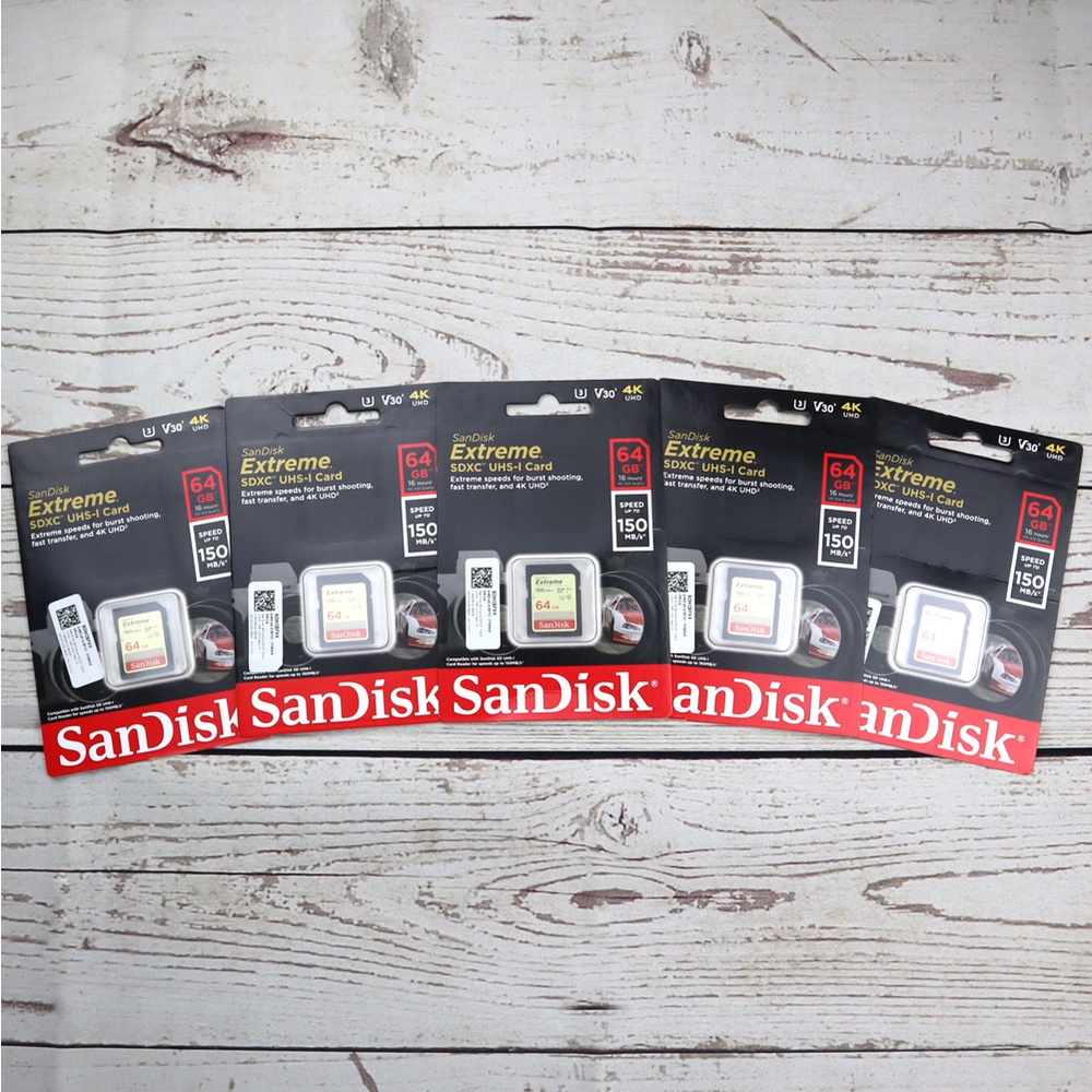 SanDisk Extreme SDXC Card UHS-I V30 U3 Class 10 (150MB/s) 64GB - SDSDXV6-064G-GNCIN