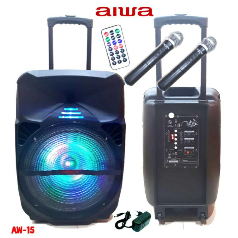 Speaker Aktif portable meeting 15 inch Aiwa Aw15 Original bluetooth