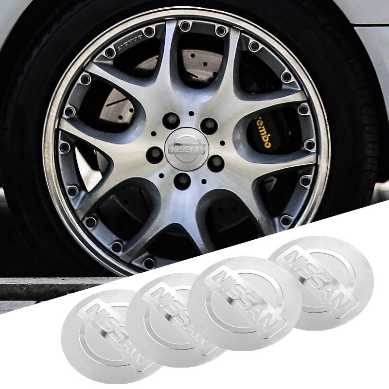 4pcs Stiker Cover Hub Tengah Velg Mobil Bahan Aluminum 56mm Untuk Nissan Qashqai J11 J10 Juke X Trail T32 T31 T30 Terrano 2 Tendangan