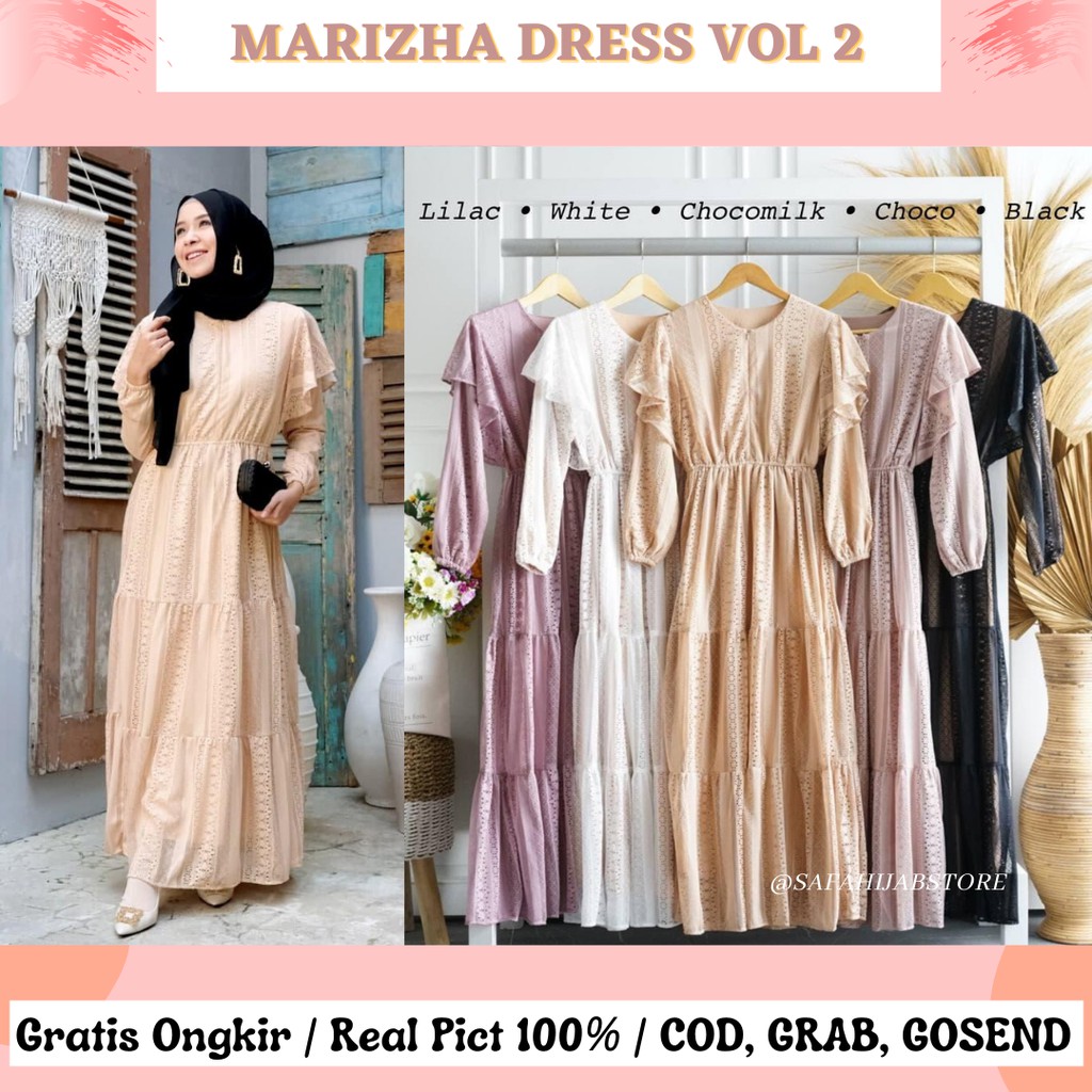 MARIZHA BRUKAT DRESS / DRESS LEBARAN / DRESS MEWAH / BUSUI FRIENDLY