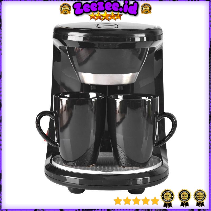 Mesin Kopi Coffee Drip Machine Foam Maker Double Cup - CCM-009 - Black