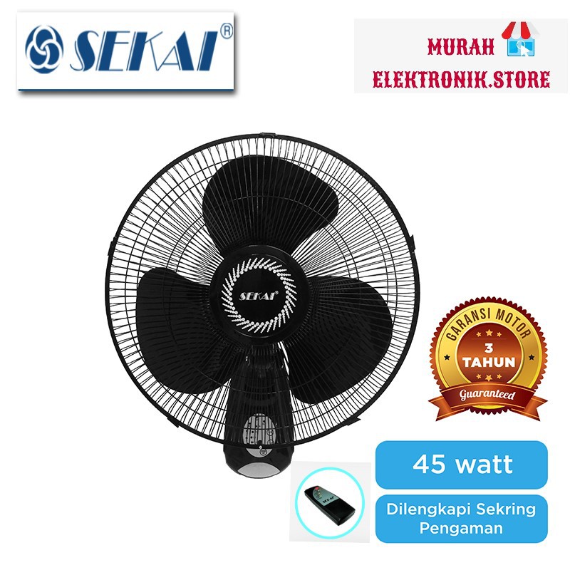 SEKAI Kipas Angin Dinding Remote / Wall Fan 16 Inch - WFN 1628