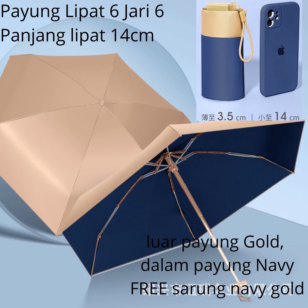 PAYUNG LIPAT MINI CANTIK ANTI UV MINI UMBRELLA D92CM + SARUNG dan TALI READY MURAH