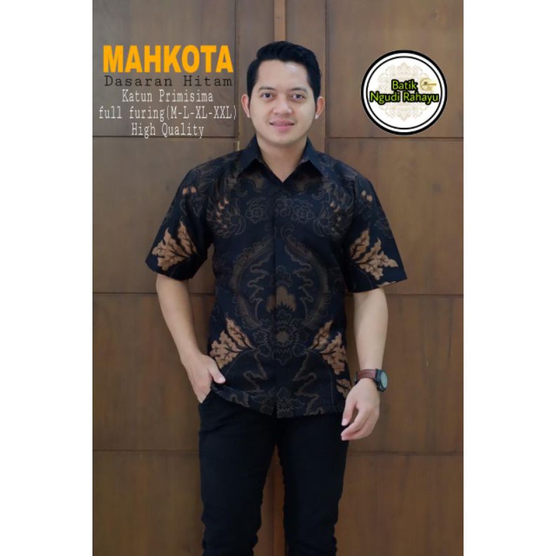 Laseman kemeja PRIA batik modern LENGAN PENDEK BATIK FURING BATIK LASEM NGUDI RAHAYU