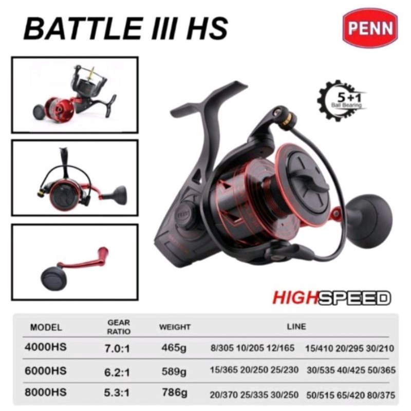 reel Penn battle III HS 4000 6000 8000