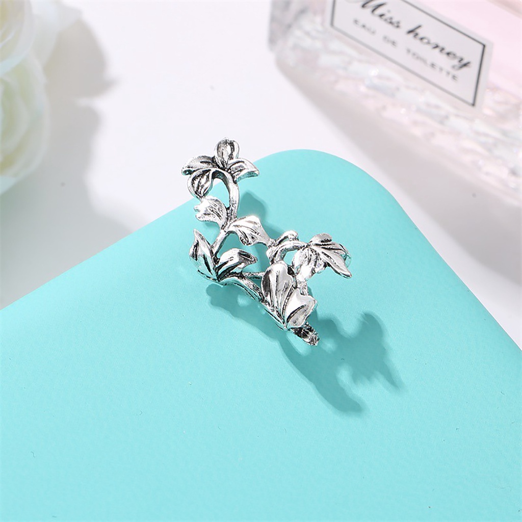 Hu Hu Hu Hu Hu Alat Bantu Pasang Kacamata♡ 1pc Anting Klip On Tanpa Tindik Bentuk Daun Untuk Wanita