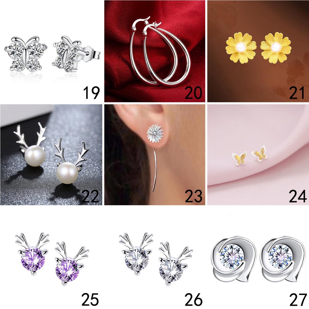 925 anting-anting perak murni, Busana sederhana, Anting-Anting wanita, Perhiasan Fashion Korea, Aksesoris telinga ED004