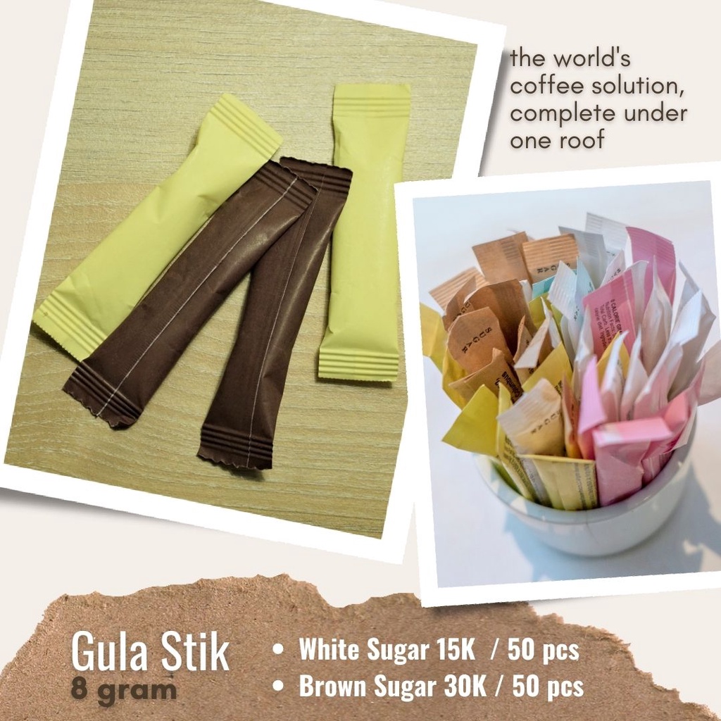 

Kopinang White and Brown Sugar Gula Stick 50 pcs @8 gram