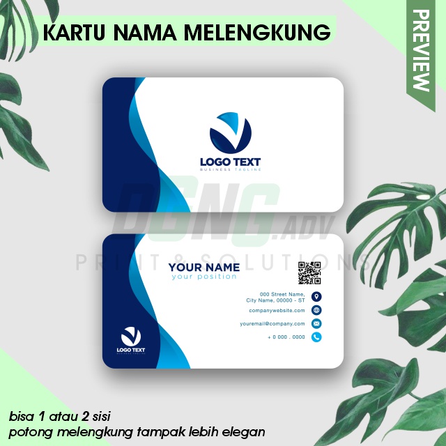 

kartu nama melengkung