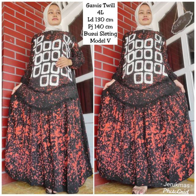 Gamis twill jumbo ori jeruk mas Rp 155.000