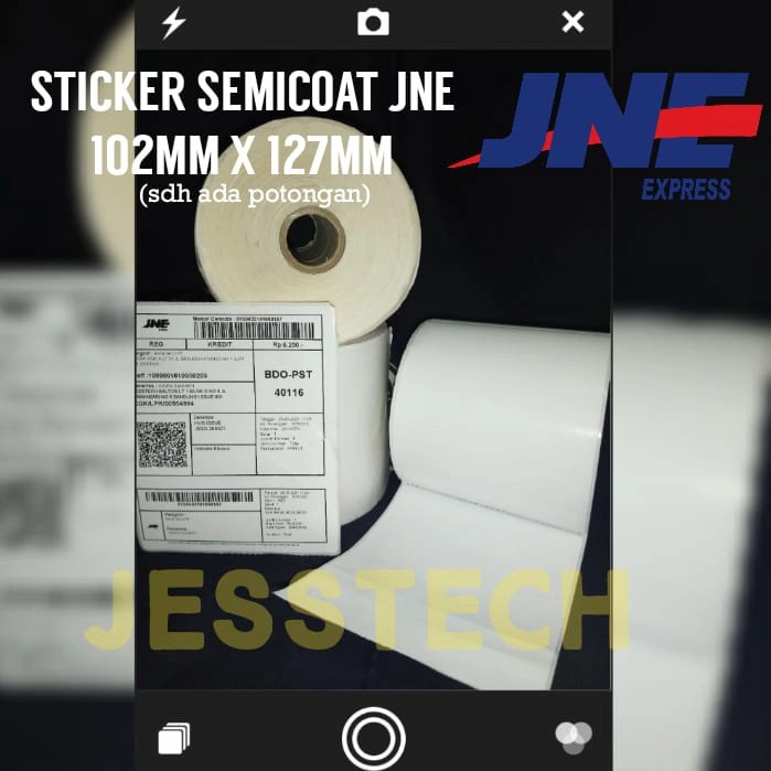 

LABEL STIKER JNE 102MM X 127MM BARCODE SEMICOAT RESI JNE