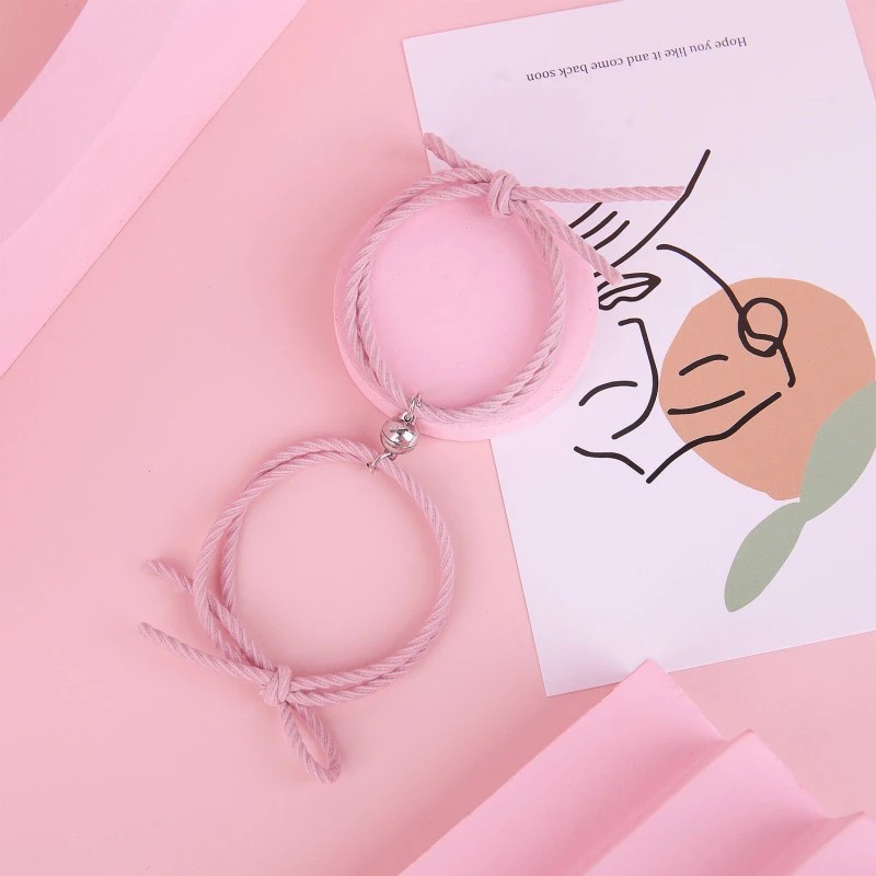 2 pcs gelang magnet/1 Pasang Gelang Couple Magnet Gelang Tali Couple Magnet Attract persahabatan