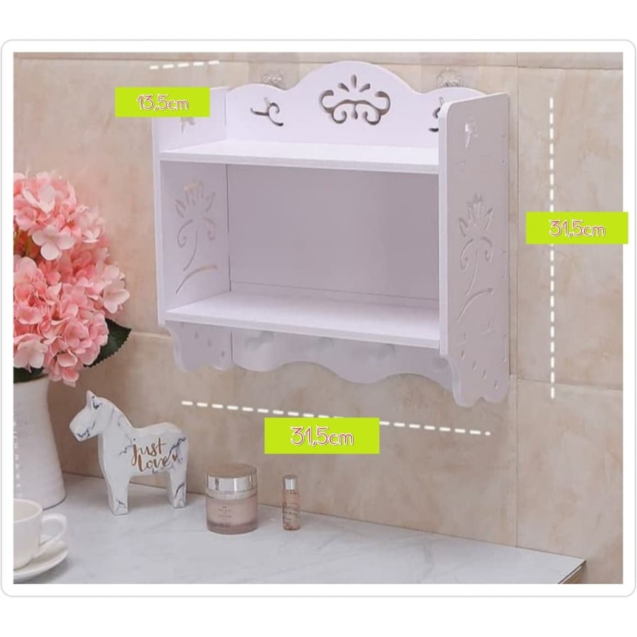 Rak toilet minimalis rak kosmetik Tempel Gantung serbaguna Organizer box multifunsi dekstop rak kamar mandi  Tempat Penyimpanan sabun sampo shampo make up kecantikan kosmetik Vintage DIY Shabby Chic Portable Kayu Murah Terbaru Tempat Tisu  serbaguna Tembo