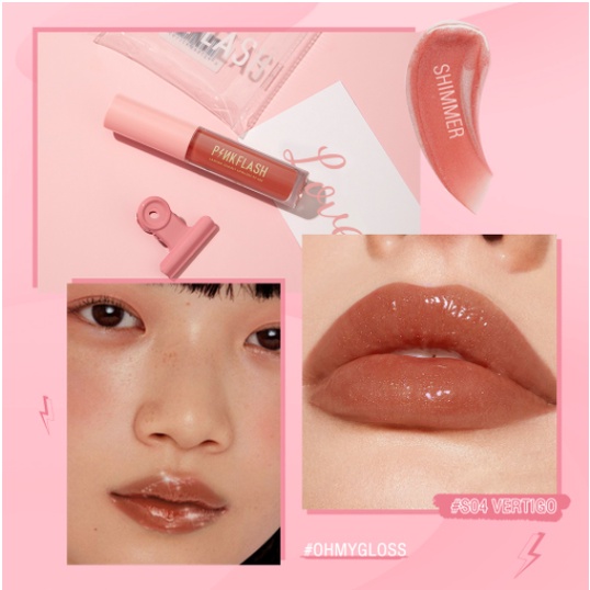 PINKFLASH #OhMyGloss Moisturizing Shine  Lip Gloss - Glossy Lip Cream Tint