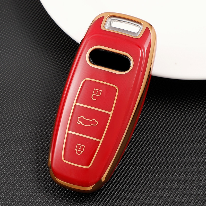 Tpu Mobil Smart Key Case Cover Tas Holder Gantungan Kunci Untuk Audi A6 A7 A8 A4 C8 Q8 Q5 D5 E-tron Pelindung Kunci