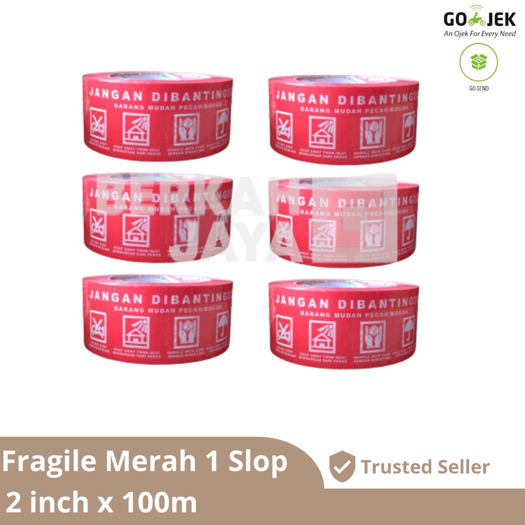 

LAKBAN/ TAPE/ ISOLASI DAIMARU FRAGILE MERAH JANGAN DIBANTING 2 INCH X 100 M (6 Pcs) (Lakban DM Fragile Merah 100m (6 pcs))