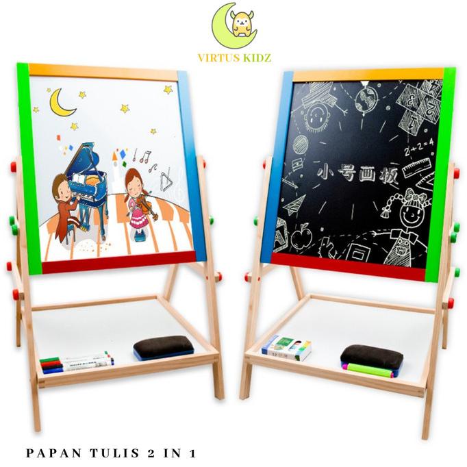 

PROMO PAPAN TULIS 2 IN 1 BERDIRI KAYU MAGNETIK /PAPAN TULIS MAGNET ANAK BERKUALITAS TINGGI TERJAMIN