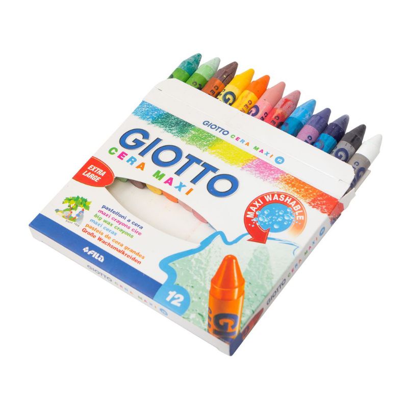 

Crayon Giotto Cera Maxi Original Maxi washable Krayon pastel pensil warna 12 warna