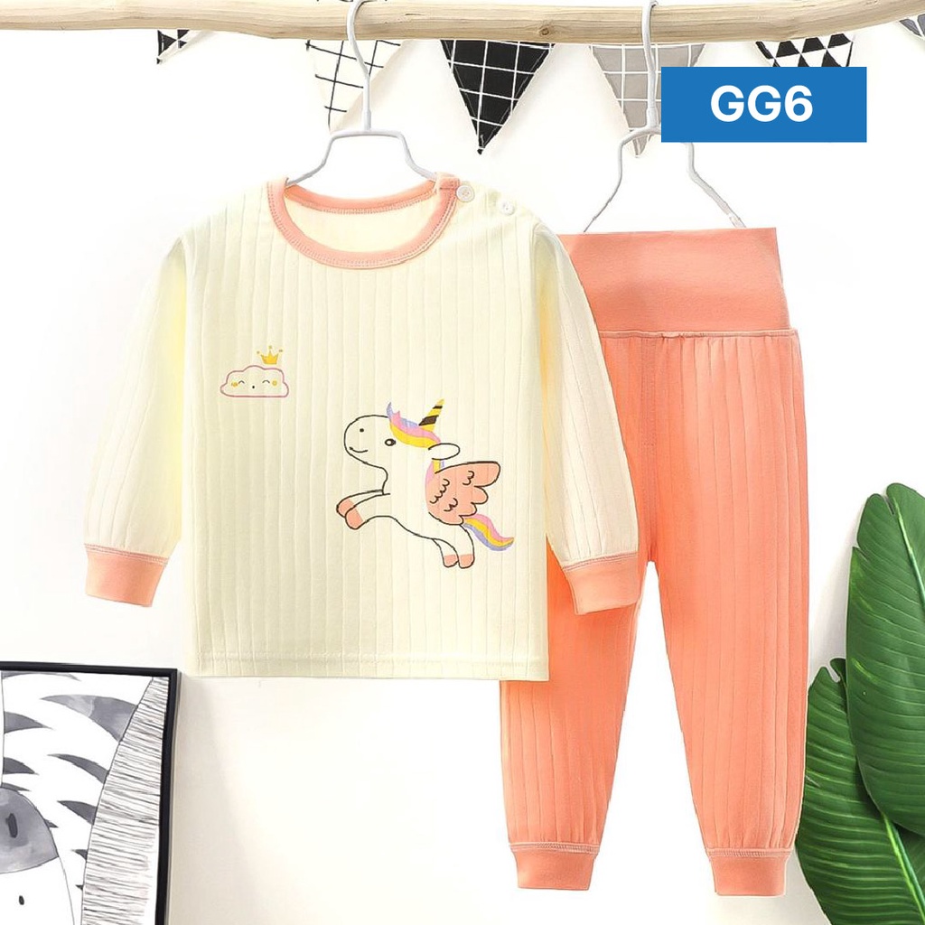 LAPAGO - Baju Tidur Piyama Anak Laki laki Perempuan Setelan Import Lembut 1-4 Thn Type GG