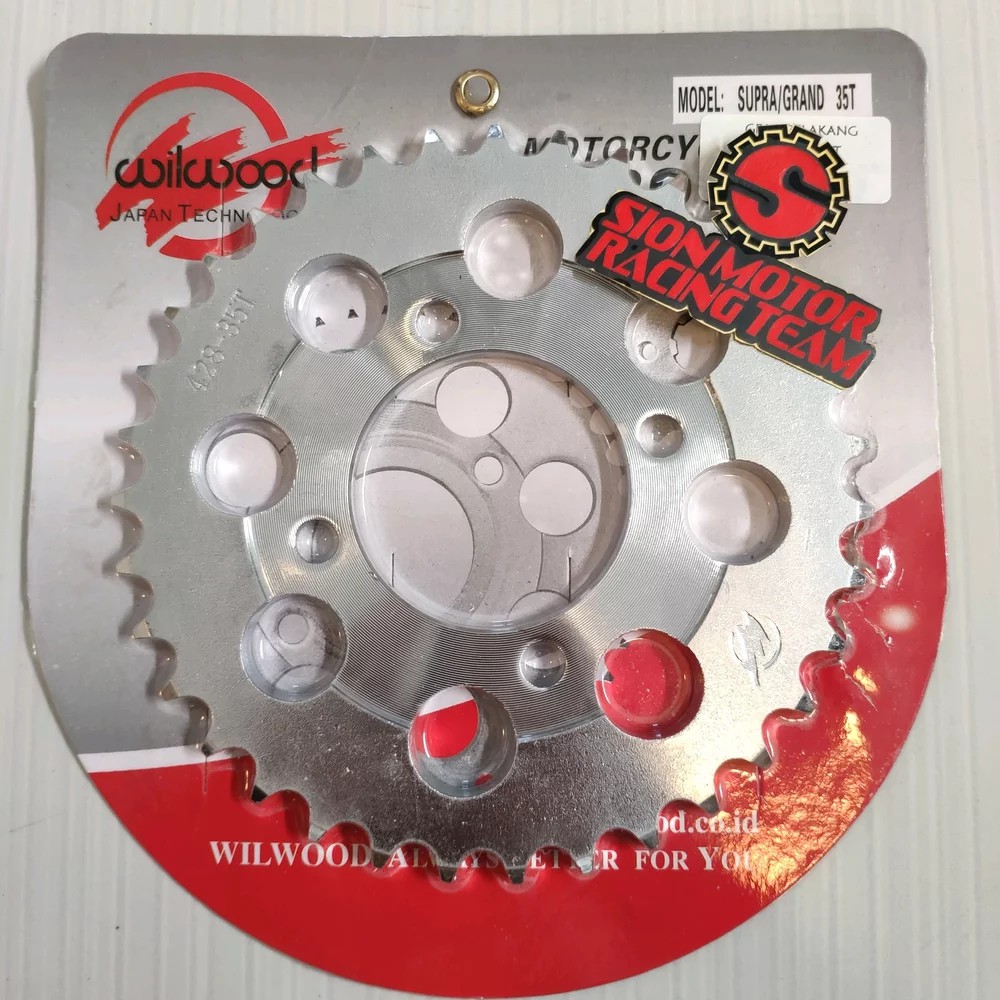 Gir Gear Belakang / Sprocket Honda Grand / Supra / Legenda / Prima 428 - 35T Wilwood Chrome-5