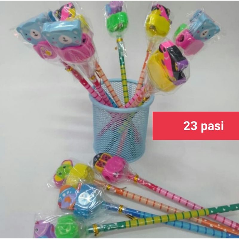 

pensil +serutan +penghapus 3in1