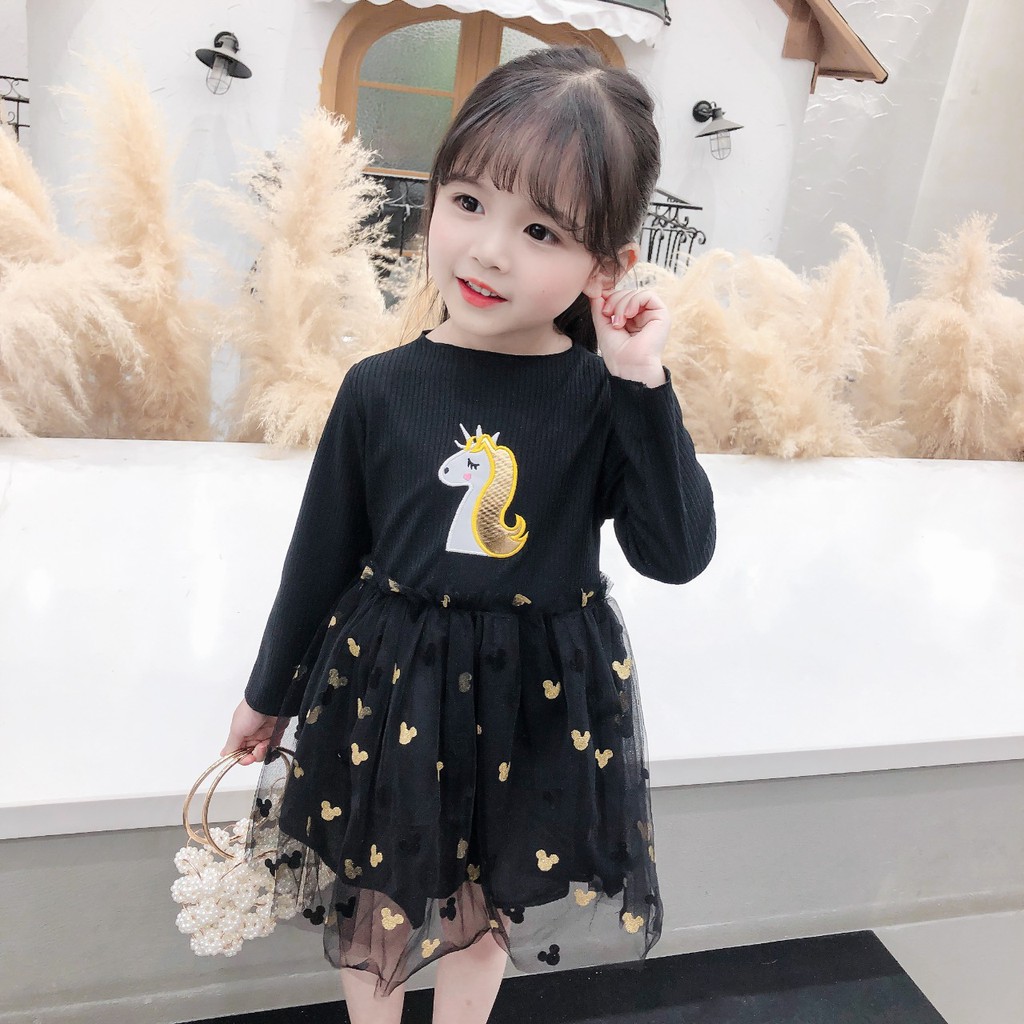 HappyOliver DRESS UNICORN MKY EBV Baju Dress Anak Perempuan Import 6 bulan - 6 Tahun/Dress Bayi Perempuan/Gaun Bayi Perempuan/Dress Pesta/Dress Bayi