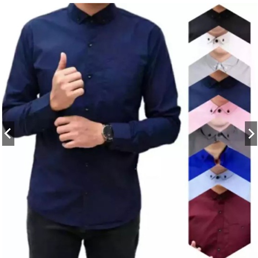 (COD)Kemeja Polos Pria Lengan Panjang Distro Best Seller, kemeja pria lengan panjang / premium distro baju motif surfing flanel polos formal casual