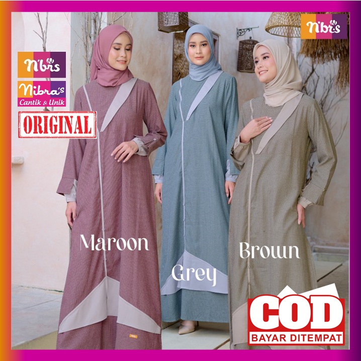 Gamis Nibras Promo Nb B61 Nbb61 Gamis Nibras Terbaru 2022 Baju Dress Dres Wanita Dewasa Muslim Syari
