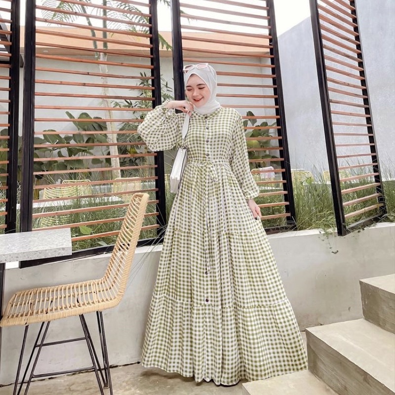 NORTHEAST BALI | LYORI BASIC BUTTON RUFFLE DRESS | HIJAB FRIENDLY GAMIS KANCING | MAXI LONG SLEEVES 