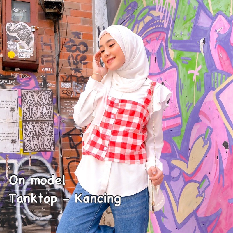 TANKTOP HALAL TARTAN / TANKTOP RUFFLE / TANKTOP CROP / TANKTOP KOTAK / TANKTOP KOREA-3
