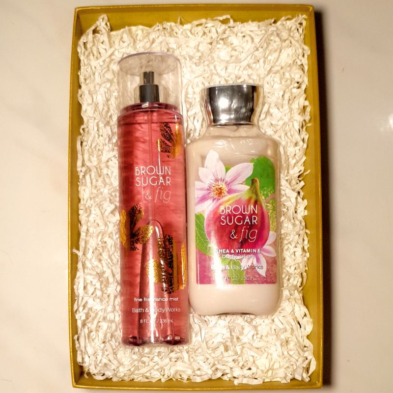 BBW BROWN SUGAR &amp; FIG GIFT SET PAKET BATH &amp; BODY WORKS