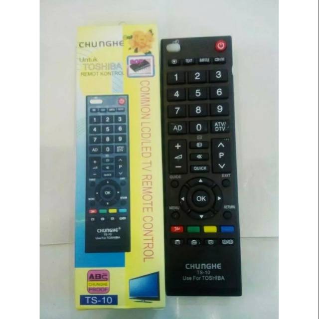 REMOT / REMOTE TV TOSHIBA TABUNG / LCD / LED MULTI / UNIVERSAL / SERBA GUNA  TS-10