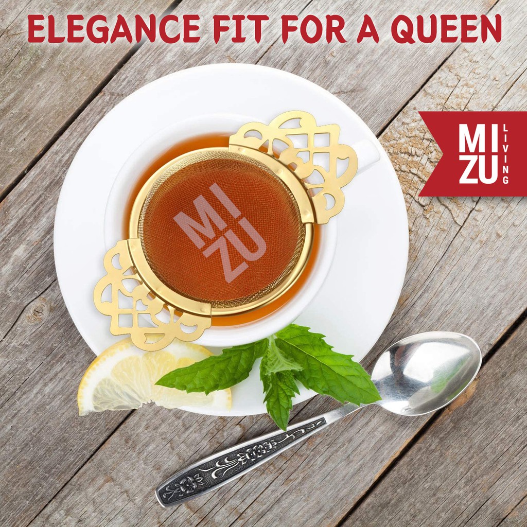 MIZU HWANGHUCHA Empress Tea Strainer Saringan Teh Ratu Emas Stainless Steel