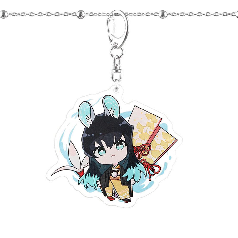 [Elegan] Gantungan Kunci Demon Slayer Tanjirou Hadiah Miniatur Kimetsu No Yaiba Inosuke Kyoujurou Giyuu Key Ring