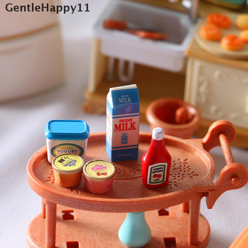 Gentlehappy 5Pcs / Set Mainan Miniatur Saus Tomat / Yogurt / Es Krim Untuk Aksesoris Rumah Boneka