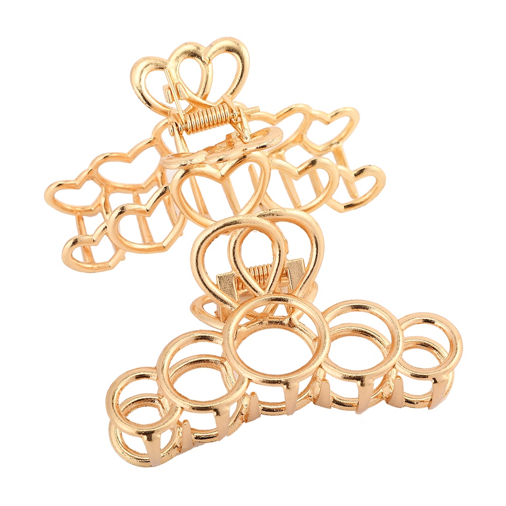 Jepit Rambut Ponytail Model Hollow Bahan Alloy Metal Ukuran 8cm Gaya Korea Untuk Wanita