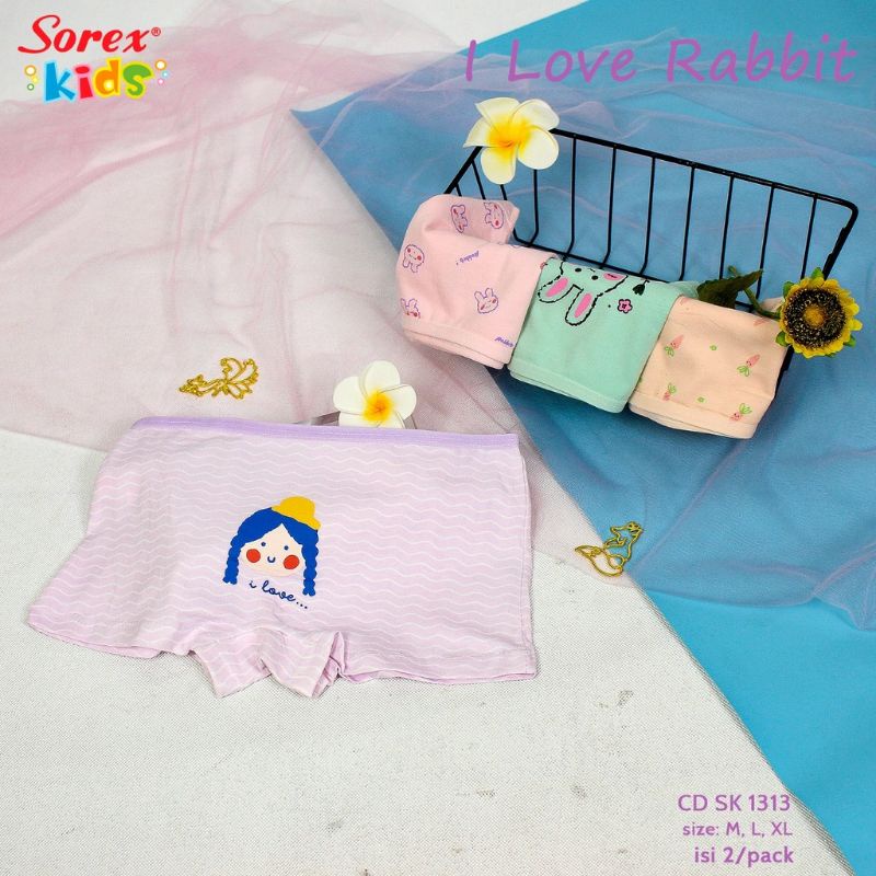 2Pc Celana Dalam Anak Perempuan Sorex Katun Lembut / CD Anak Sorex Kids