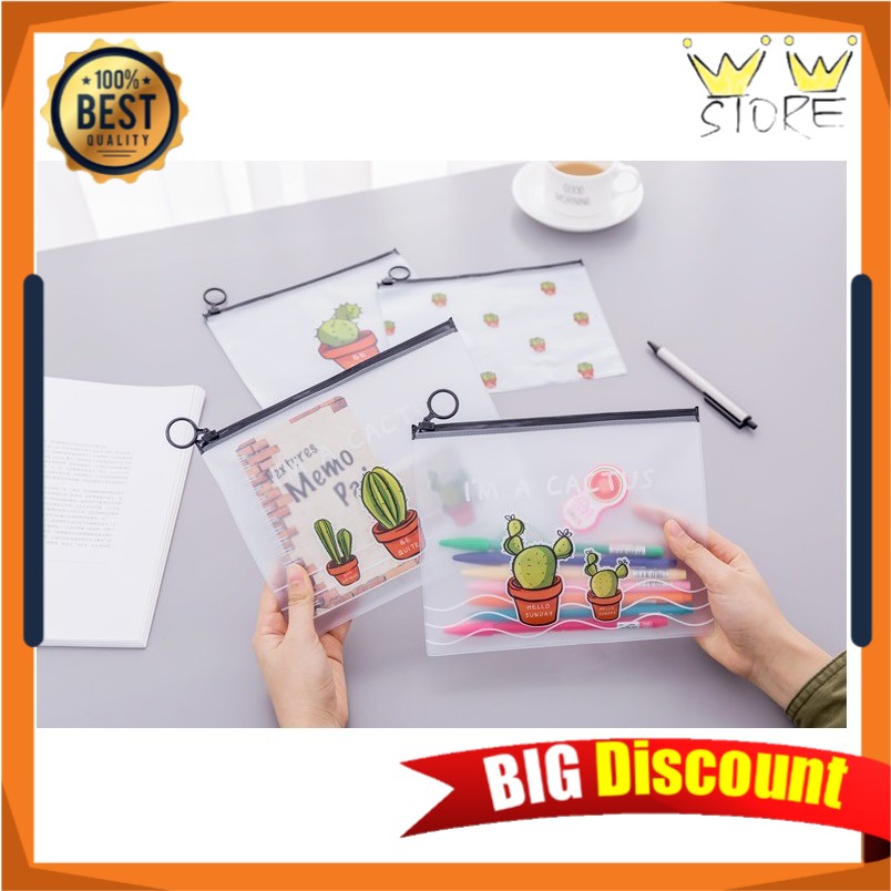 

B03 TEMPAT PENSIL KARAKTER TEPAK KOTAK PENSIL ALAT TULIS A5 PENCIL CASE KOSMETIK IMPORT BENING