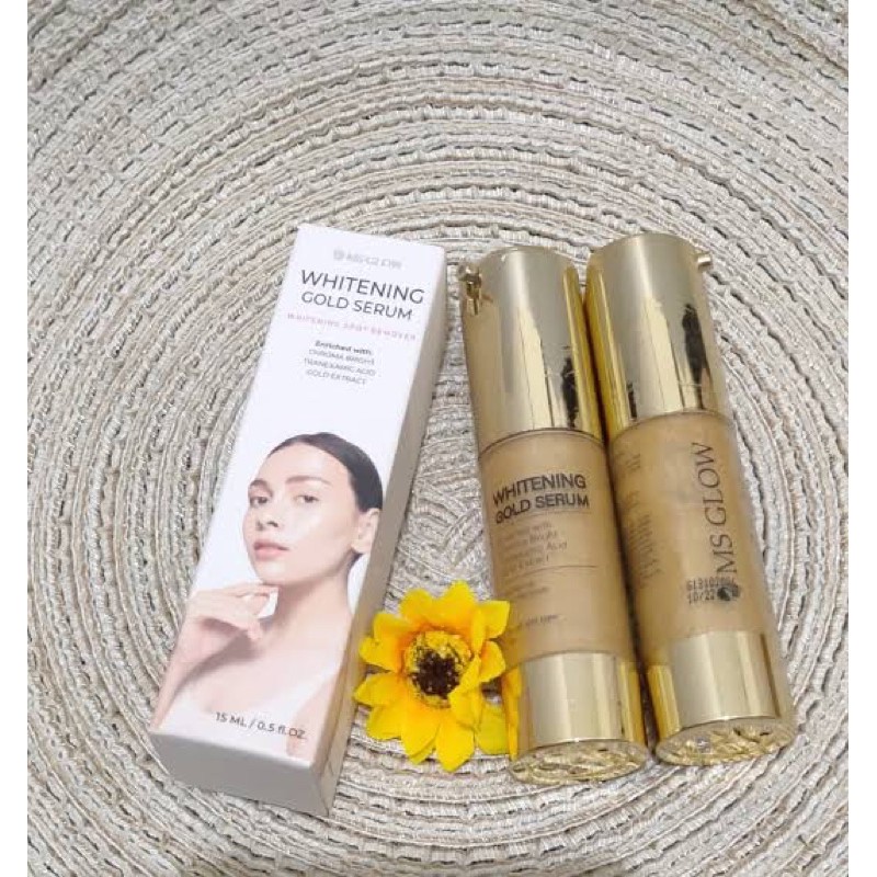 MS GLOW - (original) serum gold whitening + free setrika wajah