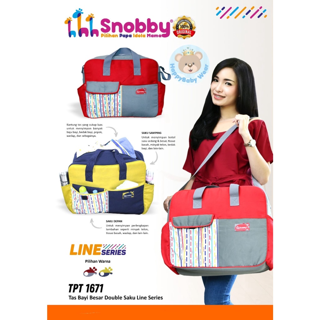 Snobby Tas Bayi Besar Snobby Double Saku Line Series TPT 1671 Tas Kecil line Series TPT 1672