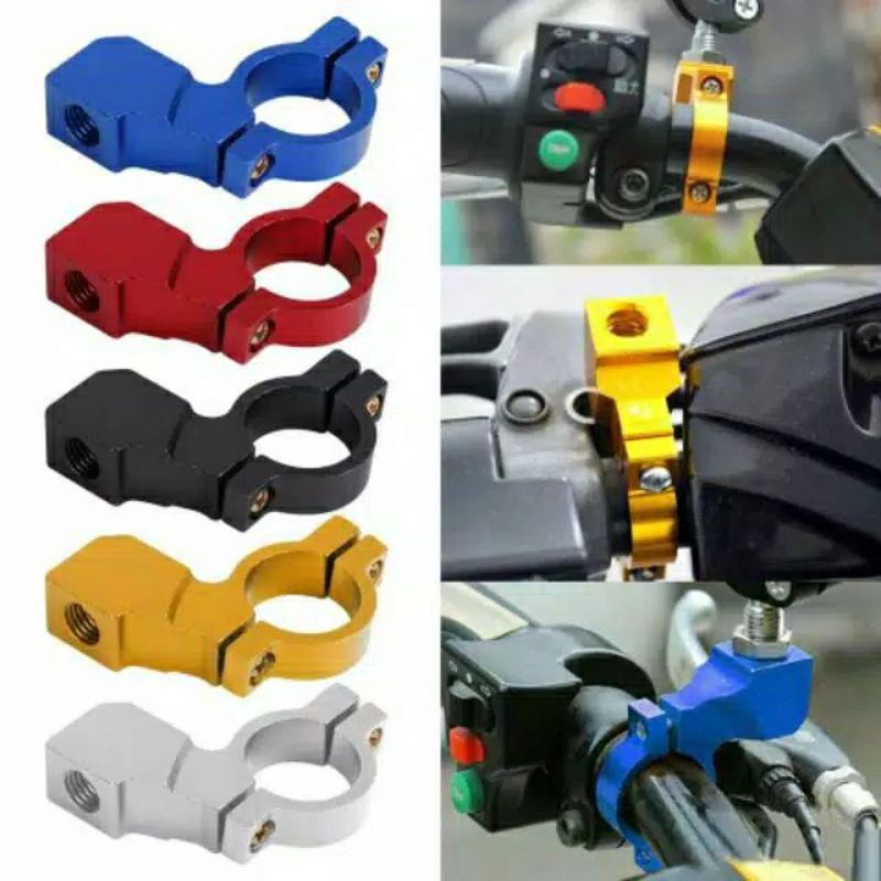 Breket dudukan spion cnc import kualitas markotop bahan bagus tebal universal motor yamaha honda dll