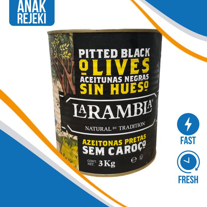 

La Rambla Pitted Black Olives 3kg - Buah Zaitun Olive Hitam Spain ---Termurah---